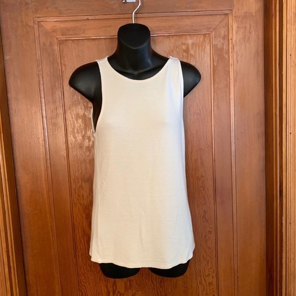 Red Haute Ottoman Rib Tank in Bone Size S NWT - Picture 2 of 11